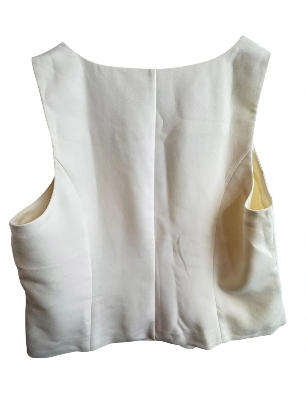 J crew Scoopneck Vest In Drapey Crepe Size 16 In Ivory NWT